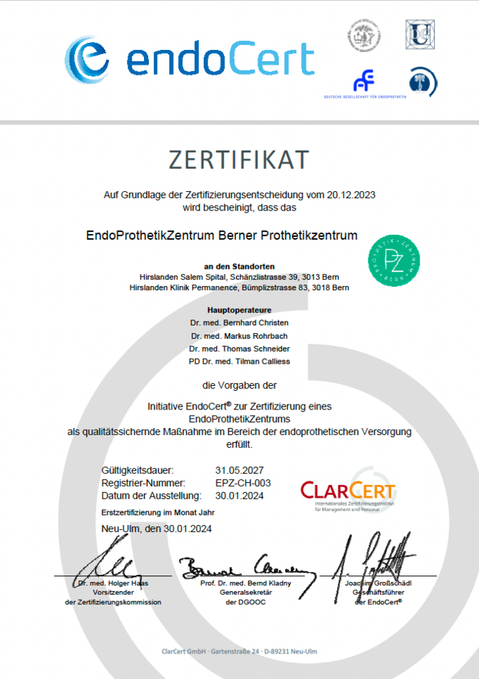 endoCert_Zertifikat